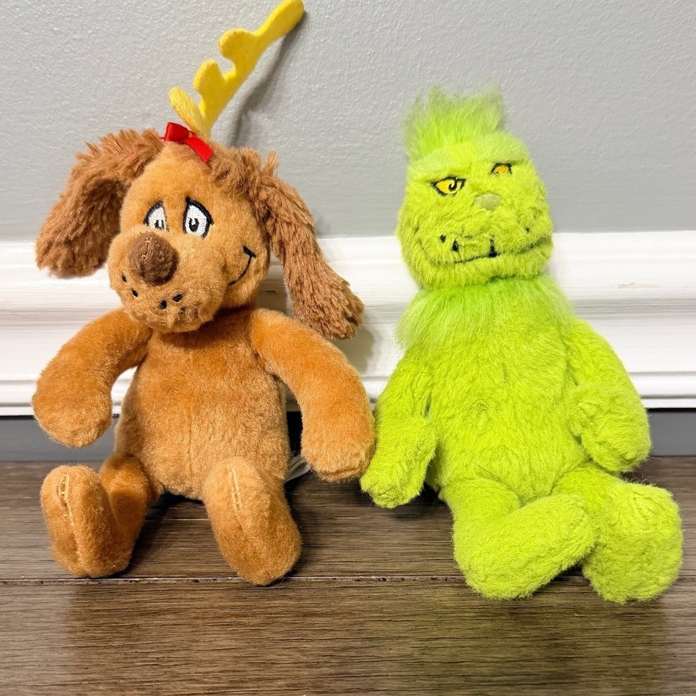 Dr Seuss The Grinch & Max the Dog Plush Set Aurora‎ Stuffed Animals Holiday